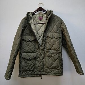 Vtg J Crew Quilted Puffet Raincoat Windbreaker S